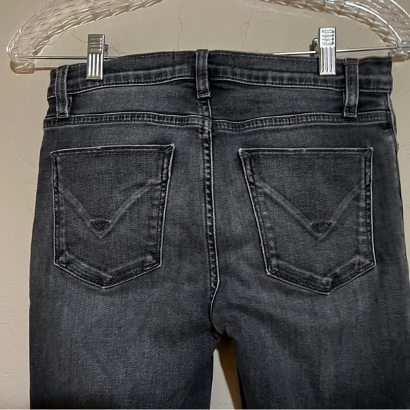 Hudson Washed Black Natalie Mid-Rise Ultra Skinny Raw Hem Jeans - Picture 9 of 10